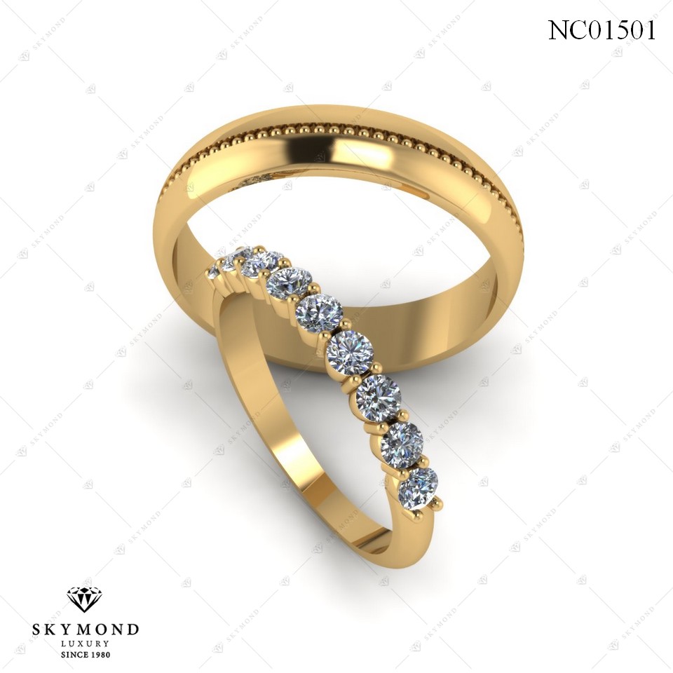 Nhẫn cưới vàng 18k kim cương