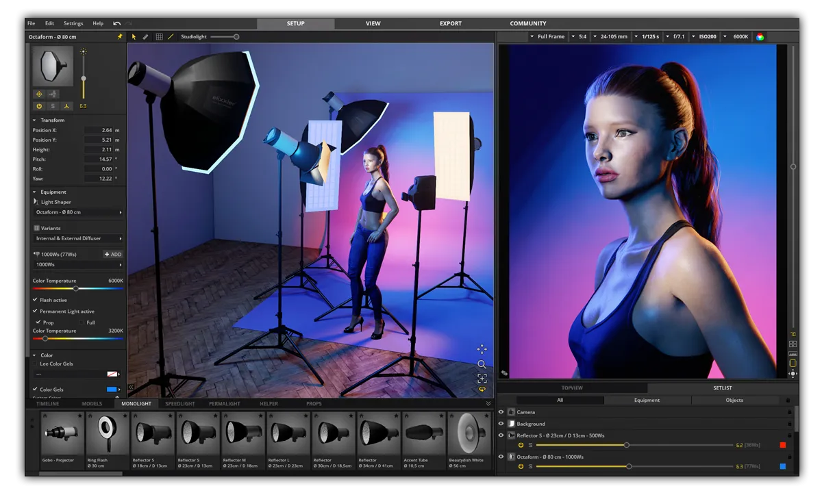 ánh sáng studio ảo