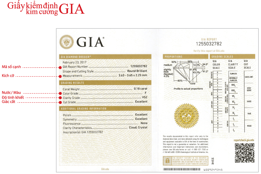 Giấy Kiểm Định Kim Cương GIA