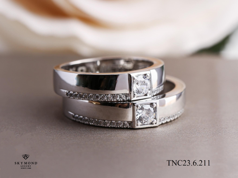nhẫn cưới Bạch kim Platin Kim cương