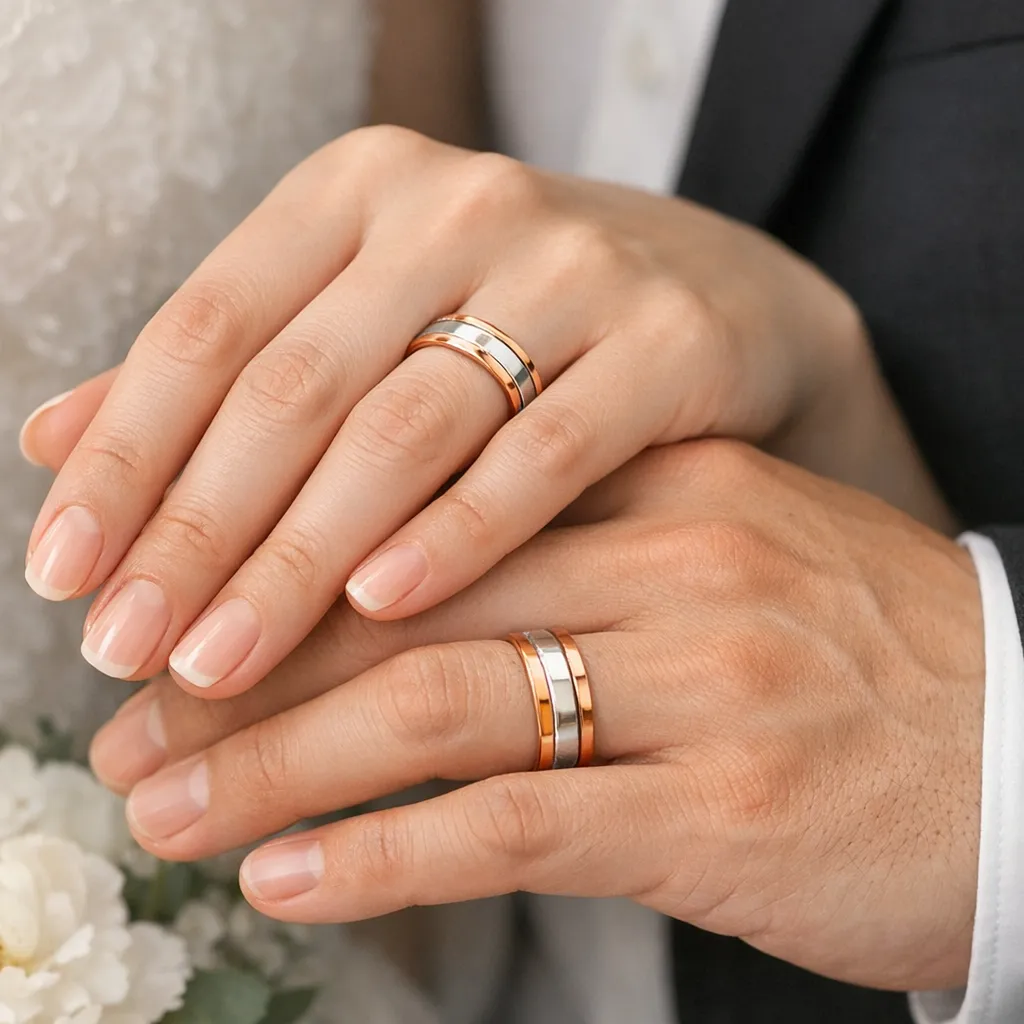 trải nghiệm đeo nhẫn cưới v&agrave;ng gh&eacute;p