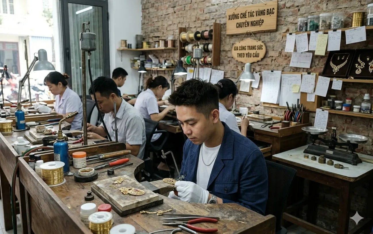 học nghề v&agrave;ng bạc